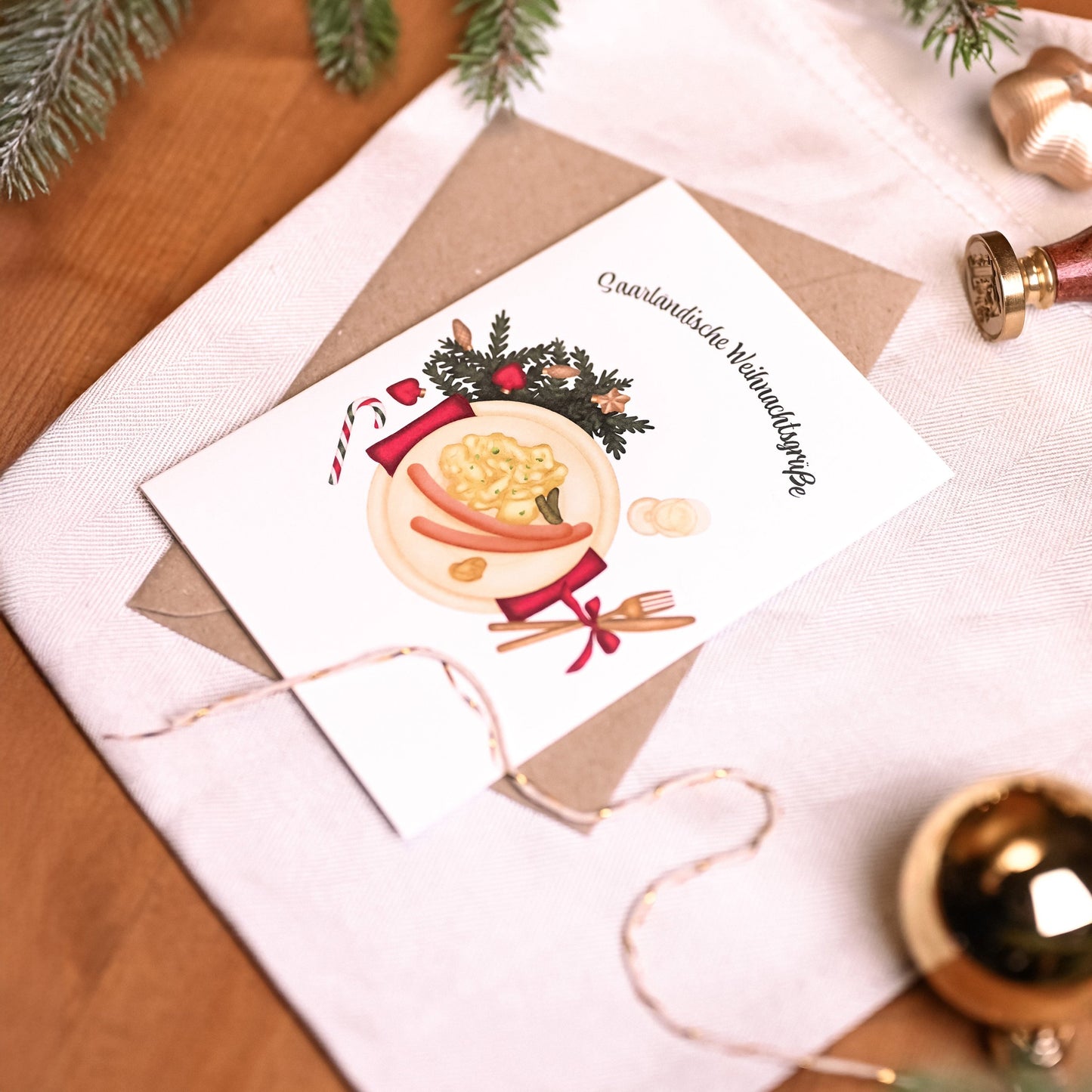 Saarländische Weihnachtskarte | Kartoffelsalat
