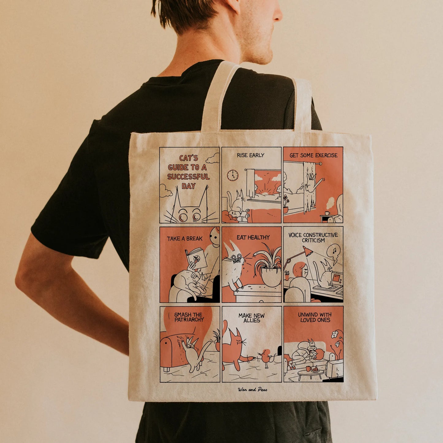 War and Peas | Cat's Guide – Organic Tote Bag