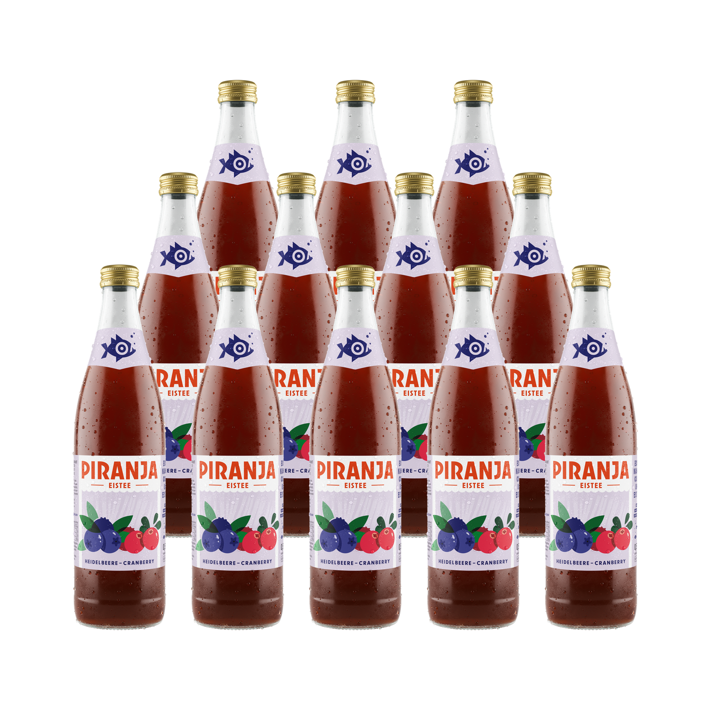 PIRANJA-EISTEE Heidelbeere-Cranberry | 12x0,5l