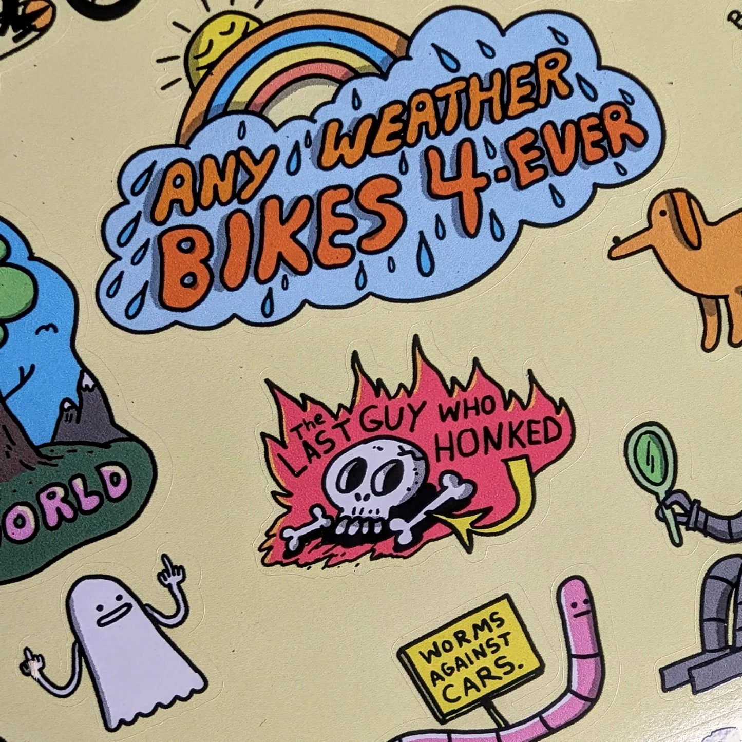 War and Peas Sticker | F*ck Cars – XL Sticker Sheet