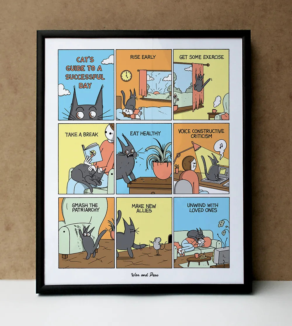 War and Peas Signed Print | Cat's Guide to a Successful Day