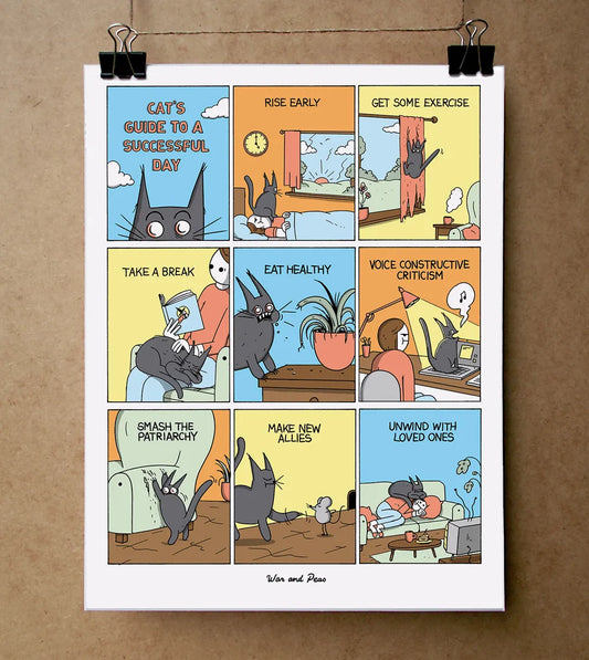 War and Peas Signed Print | Cat's Guide to a Successful Day