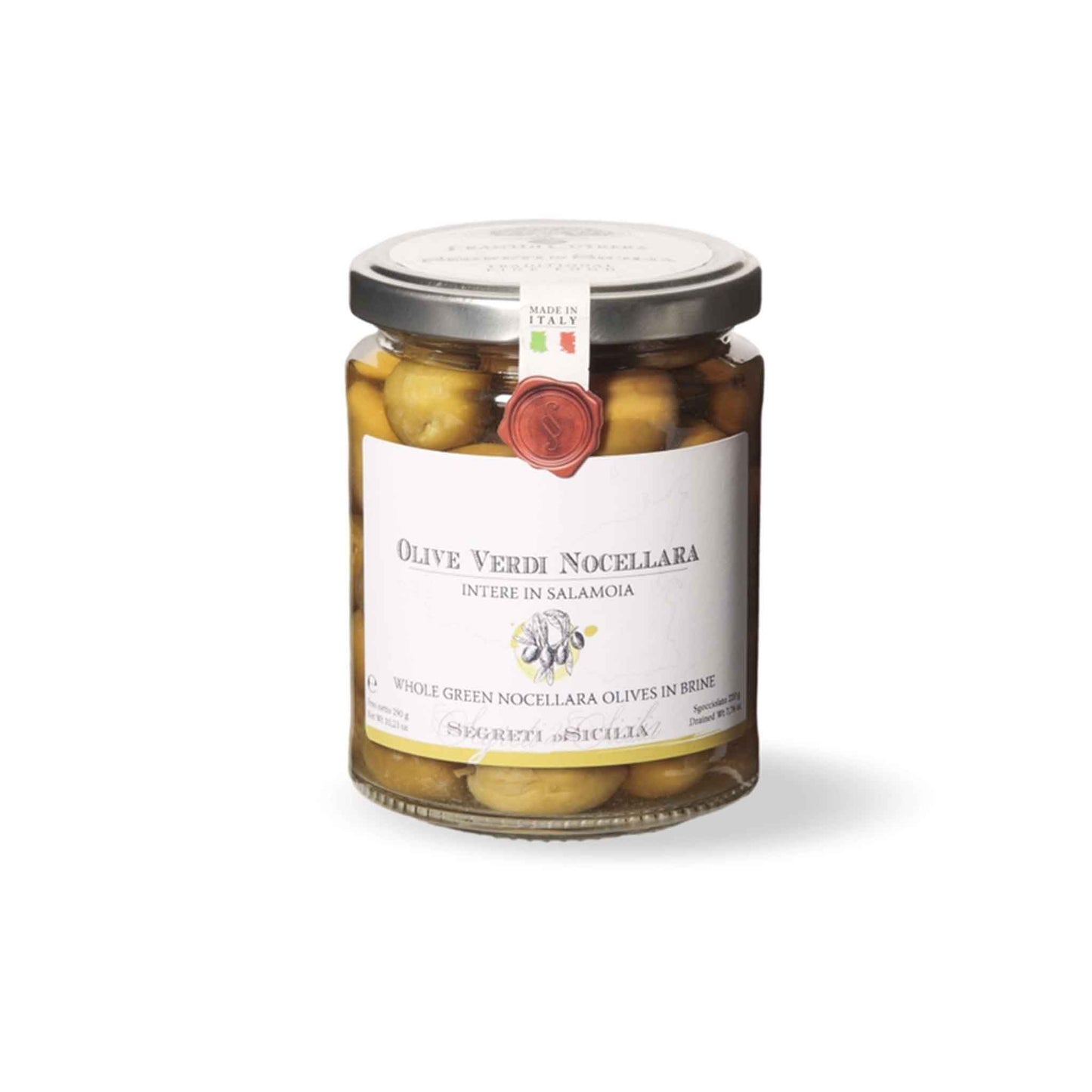 Frantoi Cutrera Ganze grüne Nocellara-Oliven in Salzlake | 290g