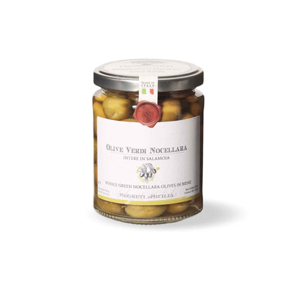 Frantoi Cutrera Ganze grüne Nocellara-Oliven in Salzlake | 290g