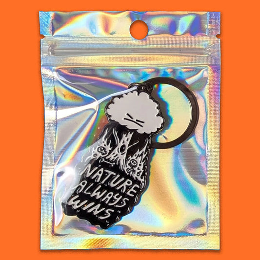 War and Peas | Nature Always Wins Enamel Metal Keychain
