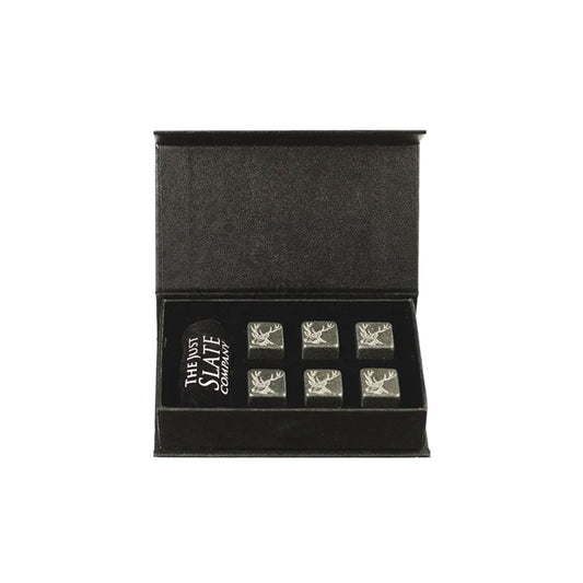 Set of 6 Stag Engraved Whisky Stones