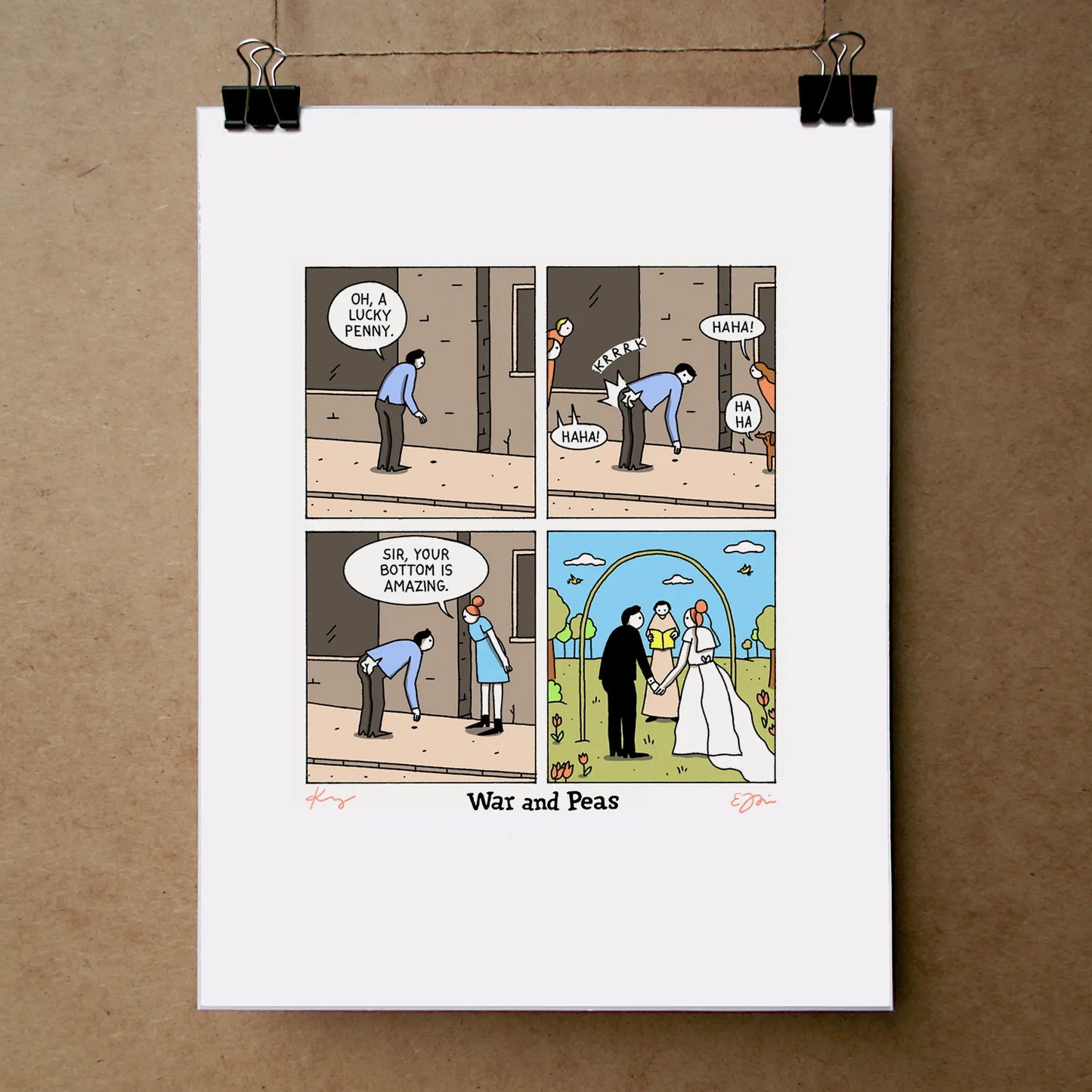 War and Peas  Signed Print | Lucky Penny