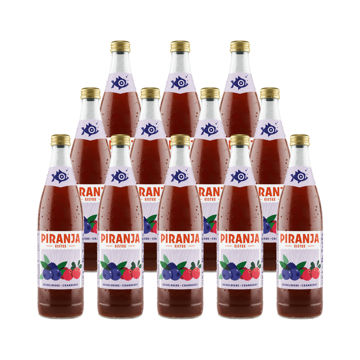 PIRANJA-EISTEE Heidelbeere-Cranberry | 12x0,5l