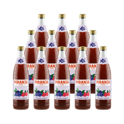 PIRANJA-EISTEE Heidelbeere-Cranberry | 12x0,5l
