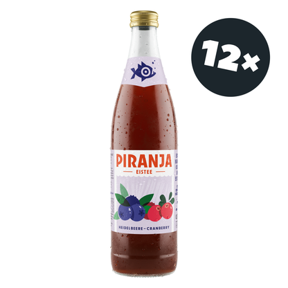 PIRANJA-EISTEE Heidelbeere-Cranberry | 12x0,5l