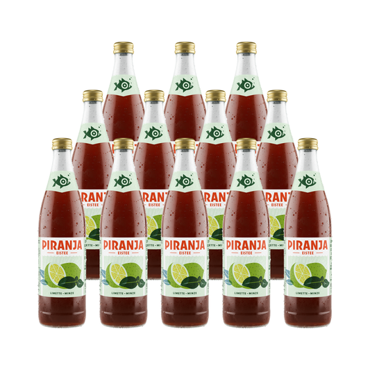 PIRANJA-EISTEE Limette-Minze | 12x0,5l