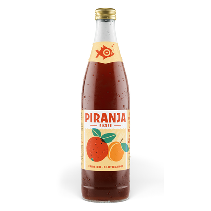 PIRANJA-EISTEE Pfirsich-Blutorange | 10x0,5l