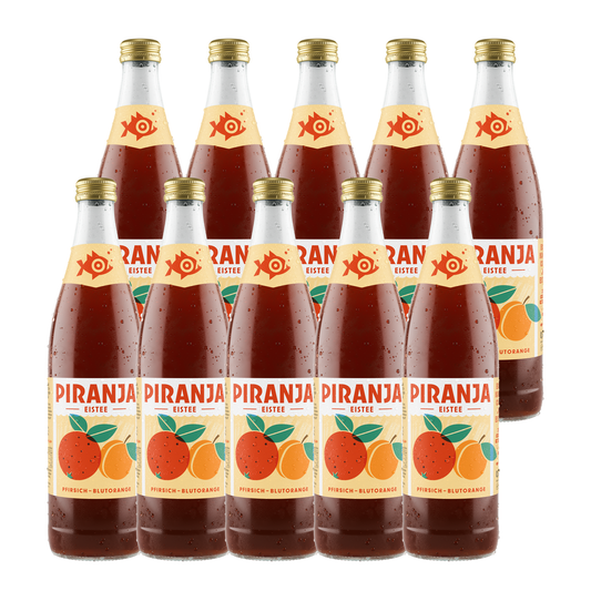 PIRANJA-EISTEE Pfirsich-Blutorange | 10x0,5l