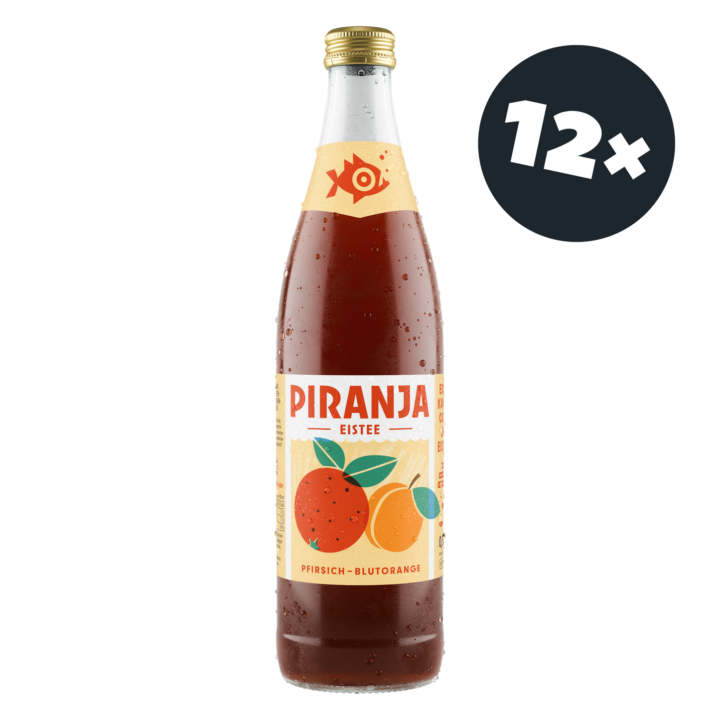 PIRANJA-EISTEE Pfirsich-Blutorange | 12x0,5l