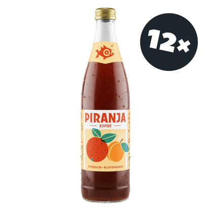 PIRANJA-EISTEE Pfirsich-Blutorange | 12x0,5l