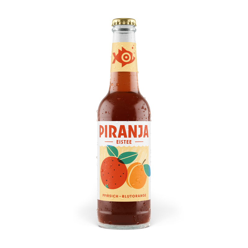 PIRANJA-EISTEE Pfirsich-Blutorange | 20x0,25l