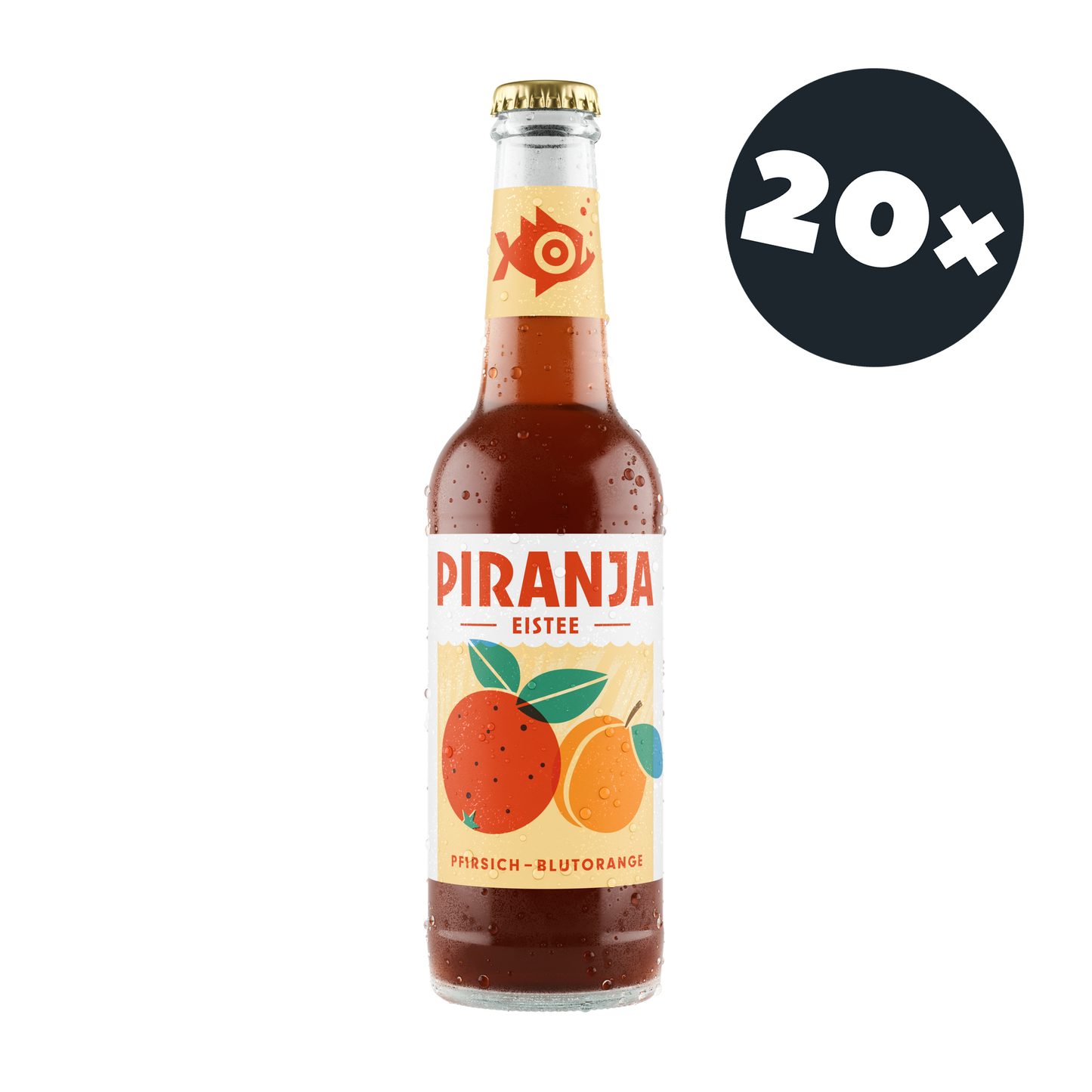 PIRANJA-EISTEE Pfirsich-Blutorange | 20x0,25l