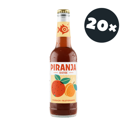 PIRANJA-EISTEE Pfirsich-Blutorange | 20x0,25l