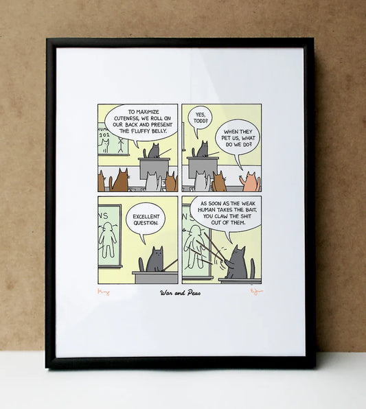 War and Peas Signed Print | Cat School